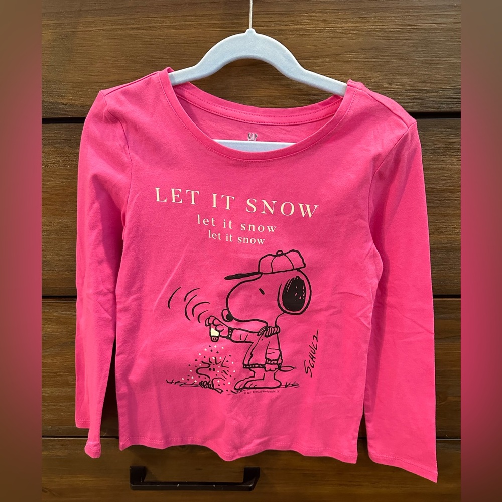 Pink Gap Kids Snoopy top